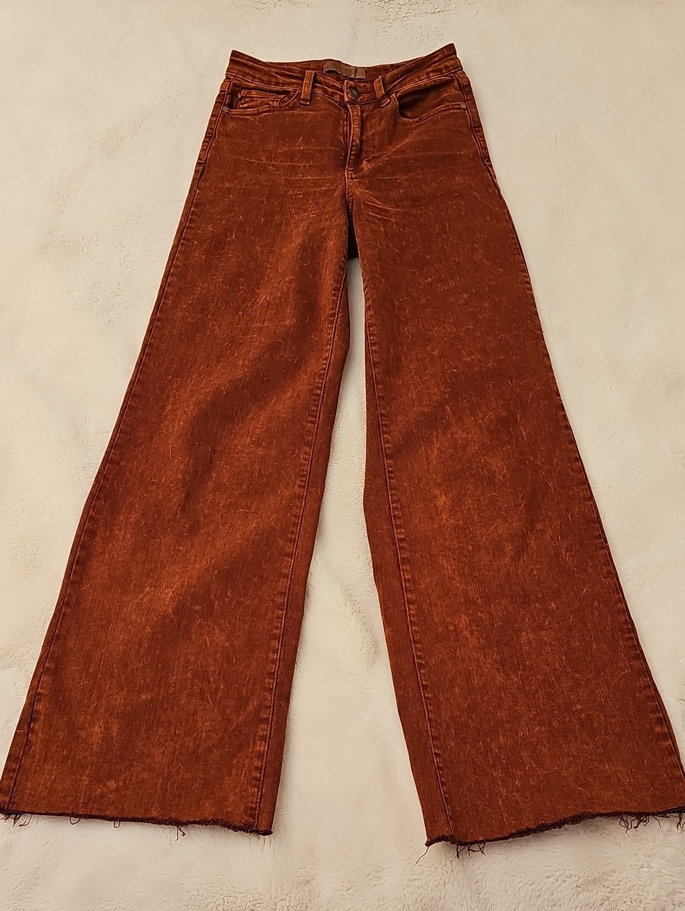 Judy Blue Retro Wide High Rise Pumpkin Spice Jeans Size 3/26 - Picture 4 of 13